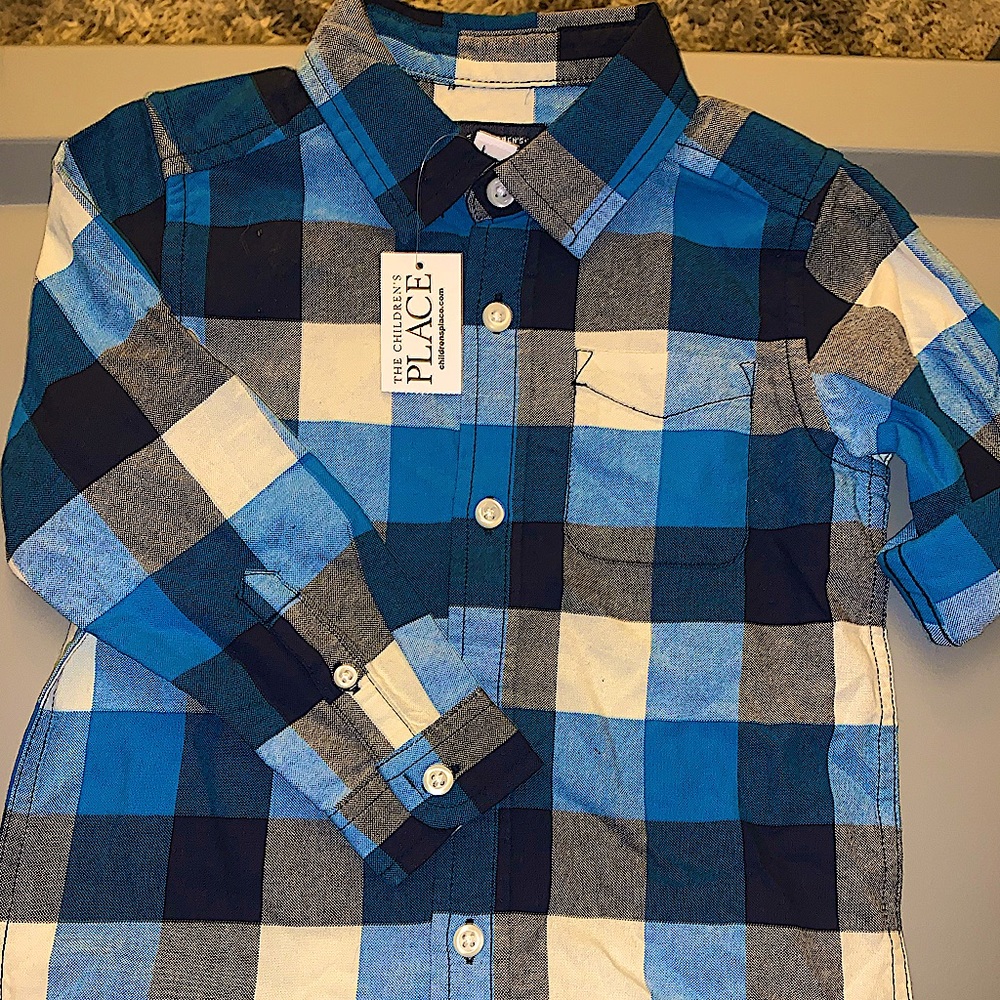 Childrens Place Blue Flannel 3T